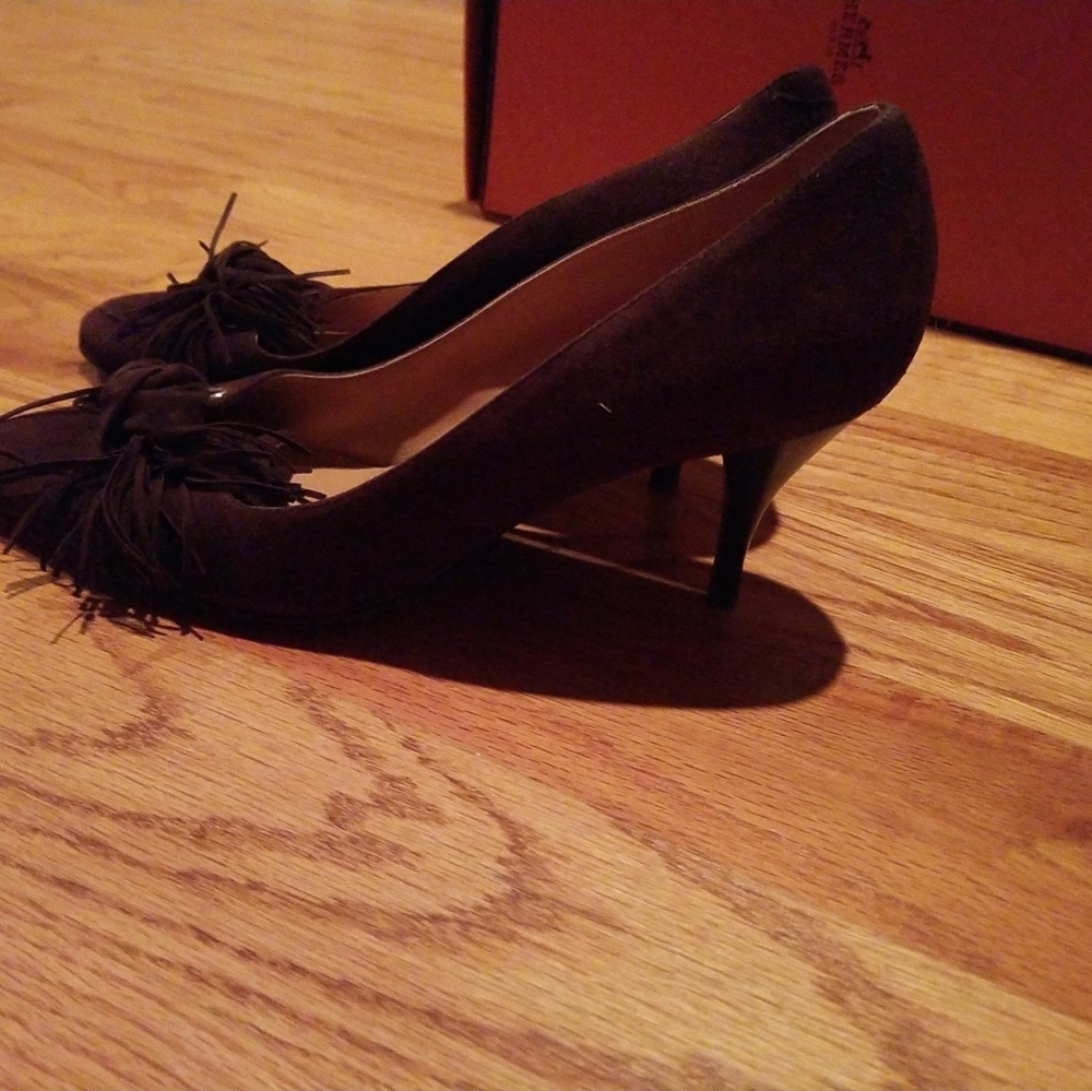 Auth HERMES Brown Suede Pumps EURO 40 - Picture 3 of 4